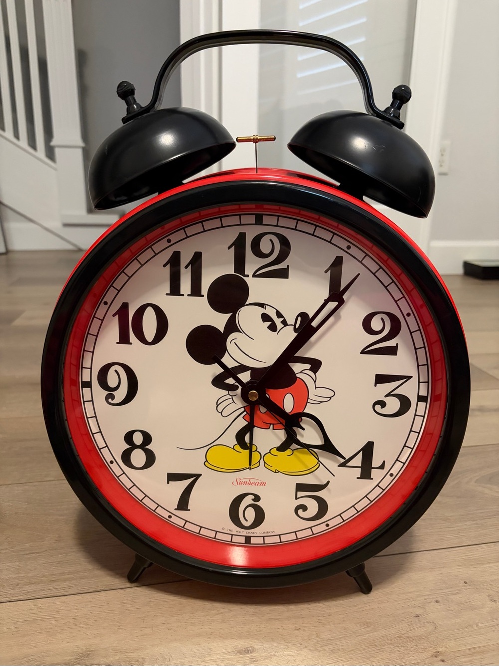 Disney Sunbeam Oversized Mickey Mouse Alarm Clock Vintage
